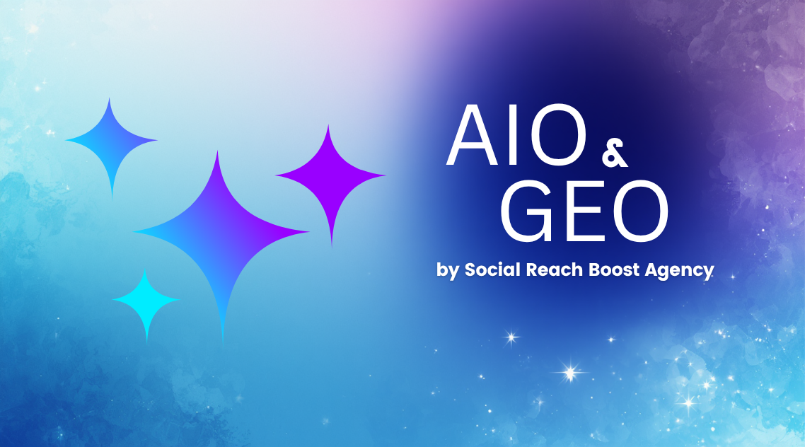 Picture heading of a group of AI stars against a blue and purple background. AIO & GEO and What it means for your business