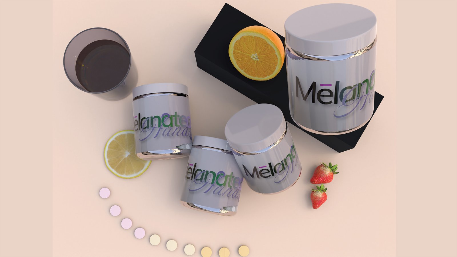 Beauty Brand Before Picture, 3D render, shows the darker imagery that's not quite finished.