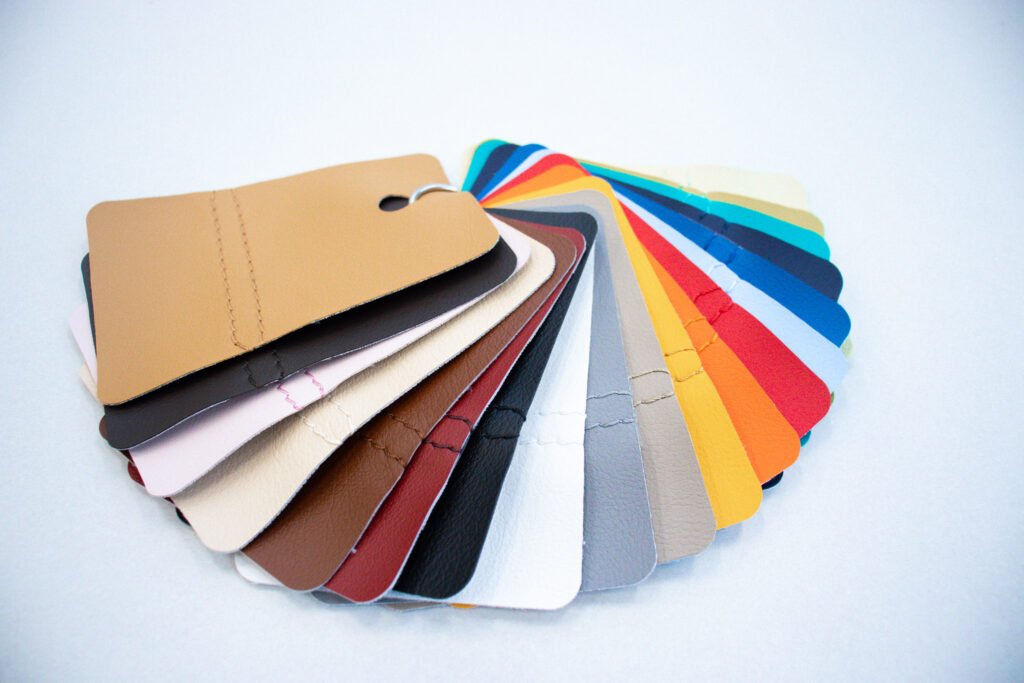 Leather upholstery color swatches for seat covers for Garia golf car(t)s
