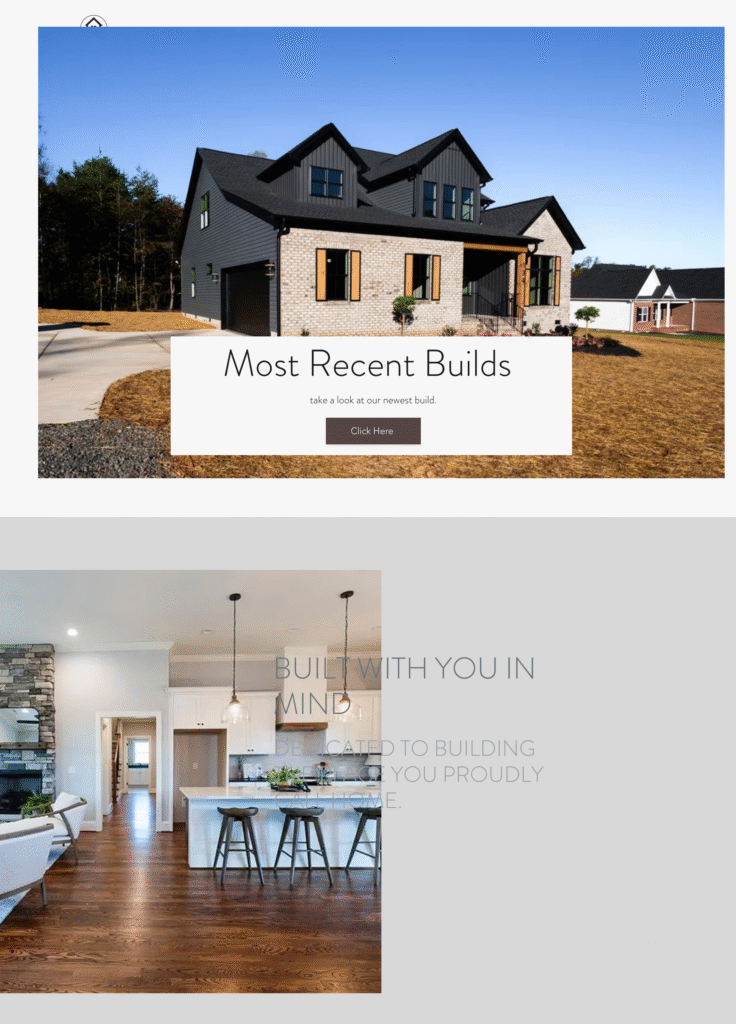 CAD Home Crafters & Designs Wix Website Before the Website Redesign