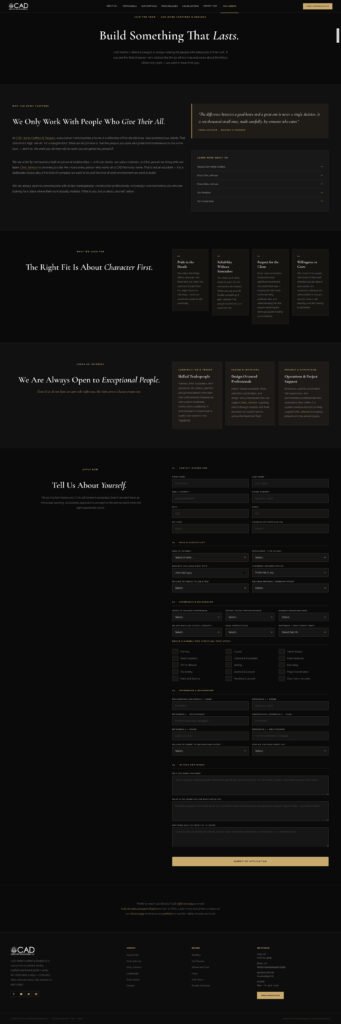 CAD Home Crafters & Designs, Custom Home Builder, North Carolina Careers Page