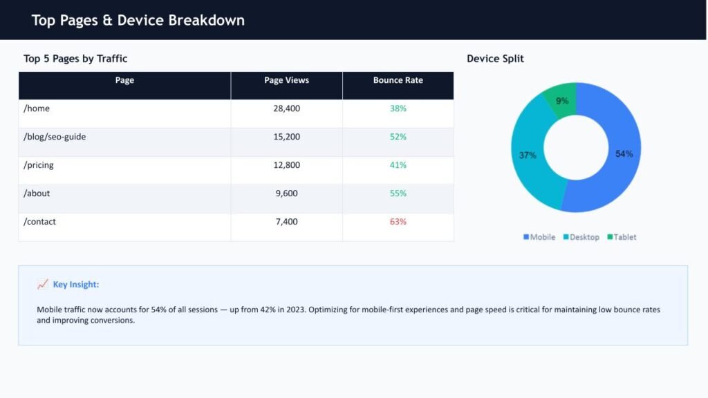 Google Analytics Dashboard Template for Sale for Marketing Teams