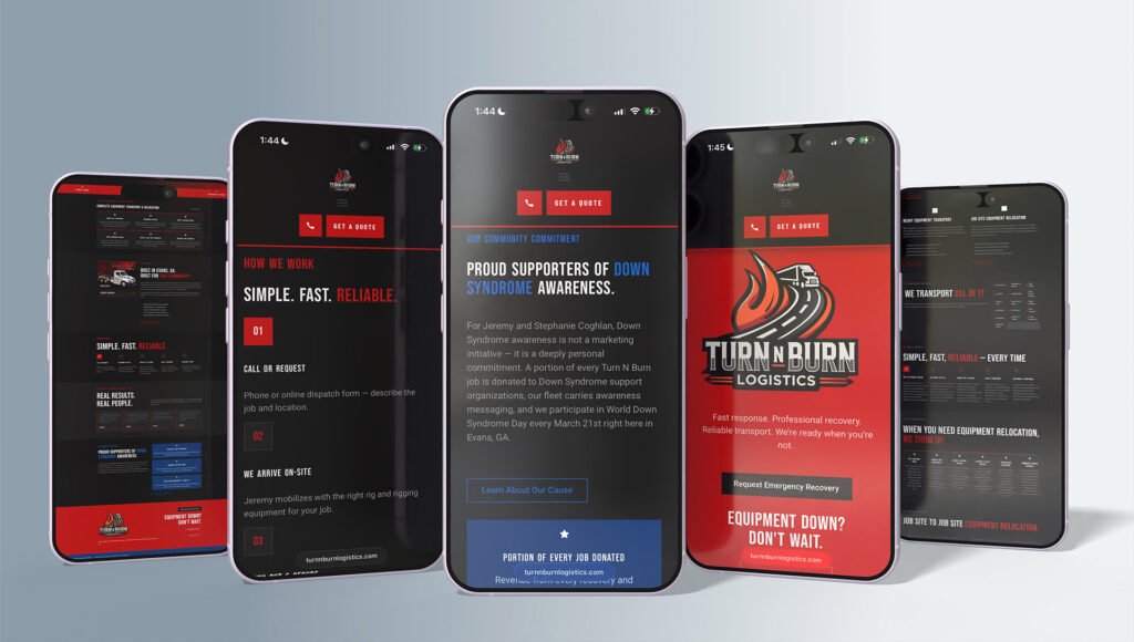 Turn N Burn Logistics, a Transportation and Heavy Equipment Operator, Rebrand and Website Development